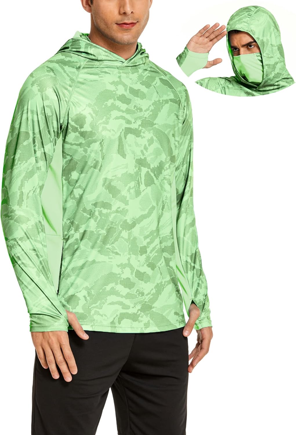 COOrun Men's Hooded Fishing Shirts UPF 50+ Long Sleeve Hoodi deal at Amazon