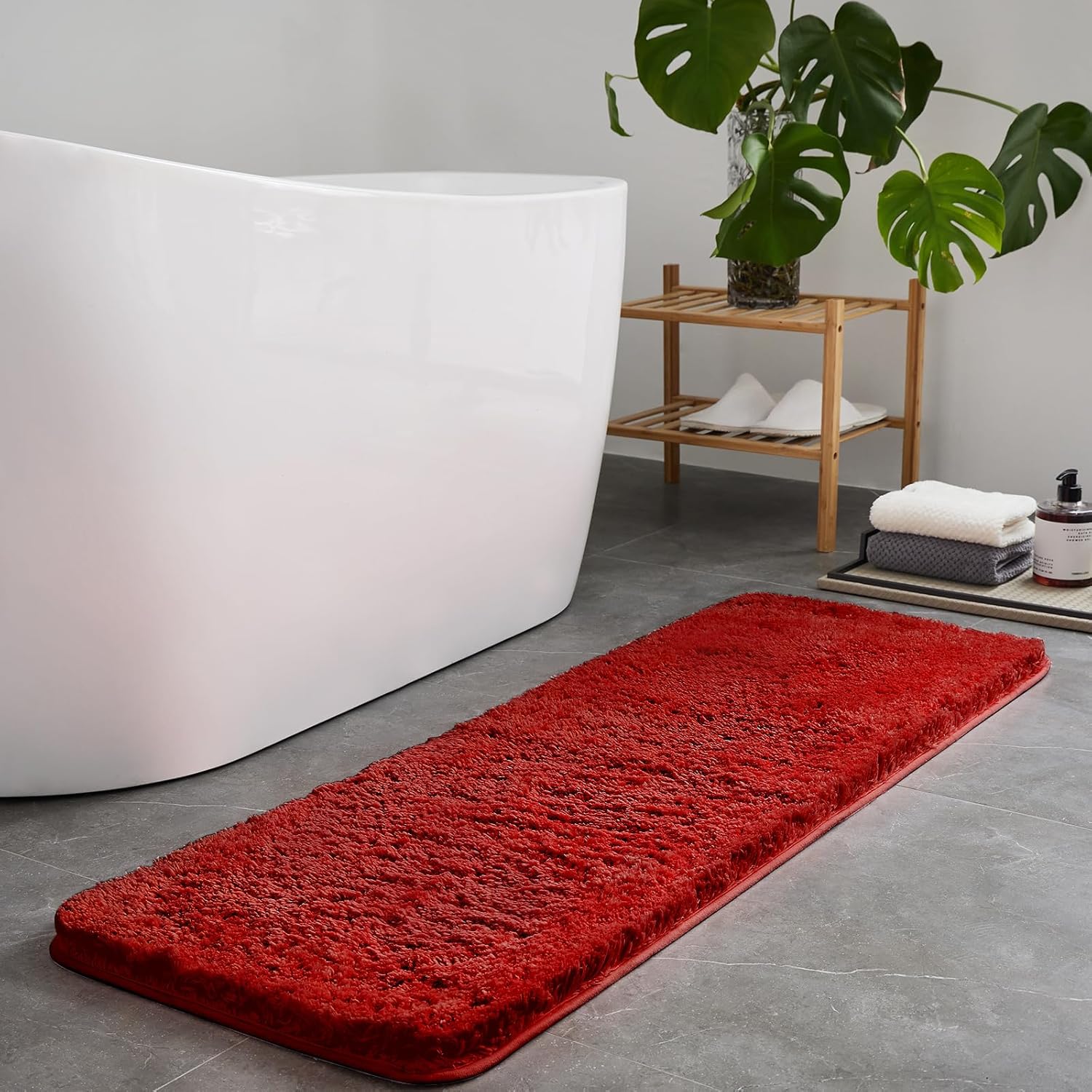TECHMILLY Super Soft Shaggy Bathroom Runner Rugs, Absorbent  deal at Amazon