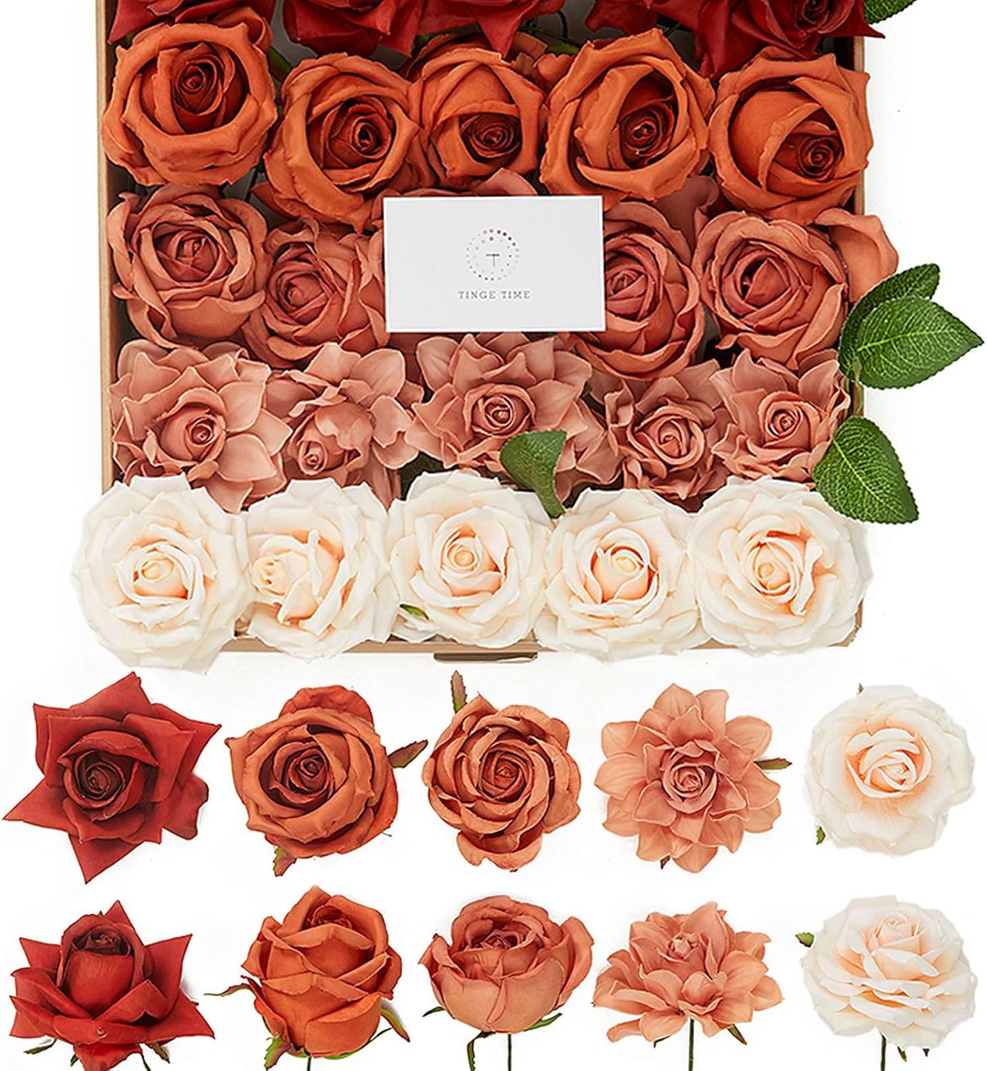 TINGE TIME Artificial Flowers, 25pcs Real Looking Gradient F deal at Amazon