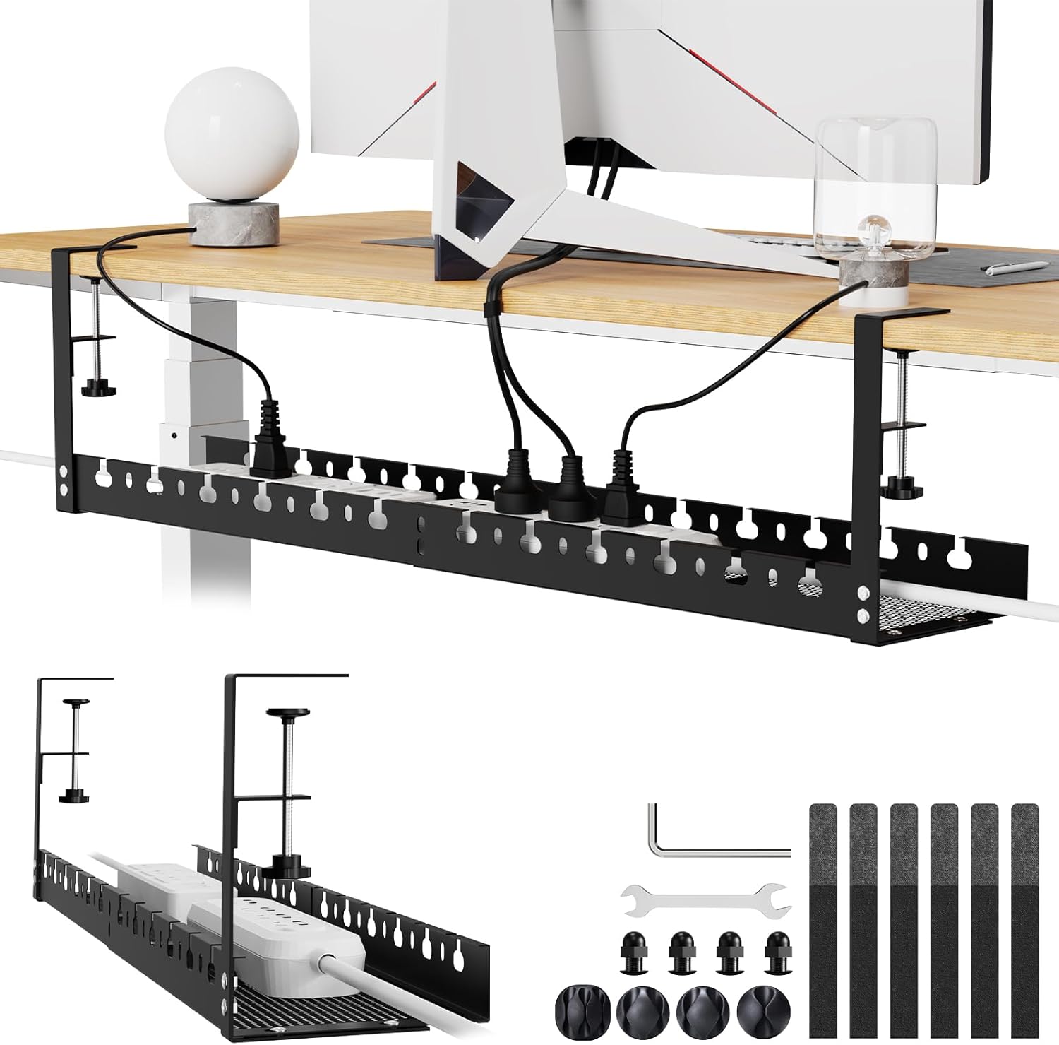 Under Desk Cable Management Raceway Clamp 2 Hole 31 Inch No deal at Amazon