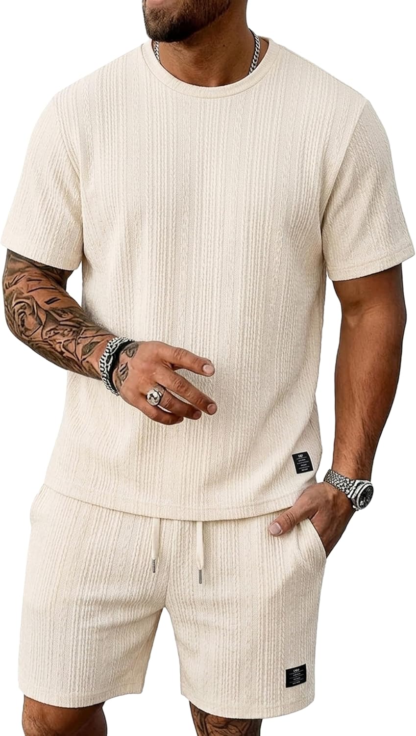 YuKaiChen Men's Shorts Set 2 Piece Summer Outfits Casual Vac deal at Amazon