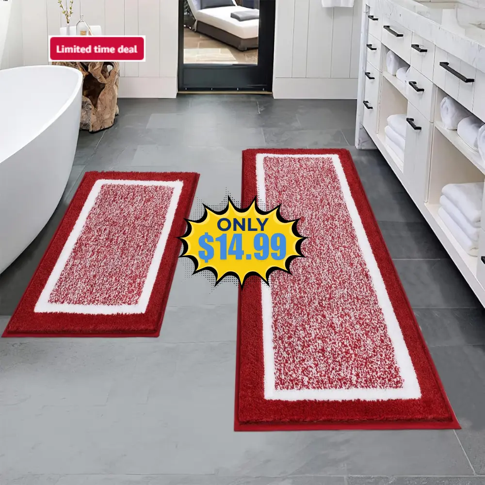 Pauwer Bathroom Rugs Sets 2 Piece Deal: Save 50%