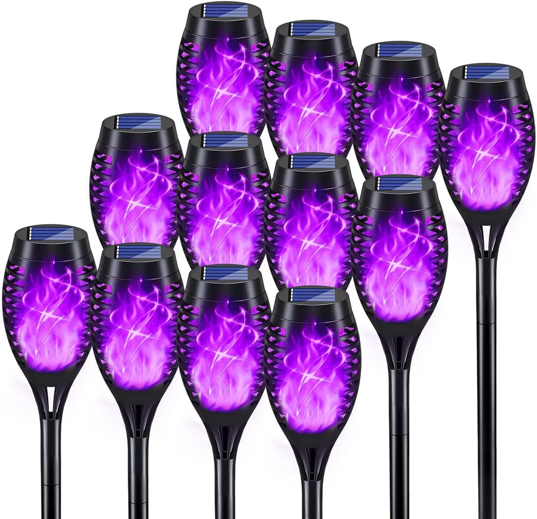 KYEKIO Halloween Decorations Outdoor, 12Pack Purple Solar Ha deal at Amazon