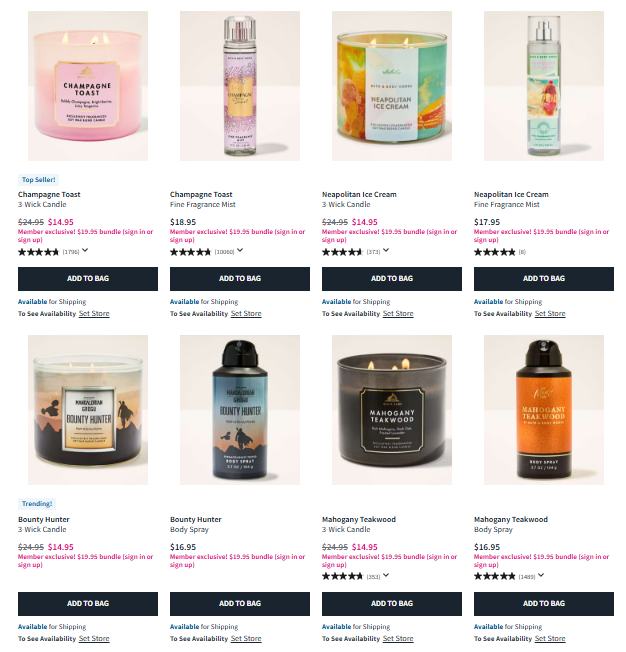 Bath 3-Wick Candle & Mist or Body Spray Deal: $19.95
