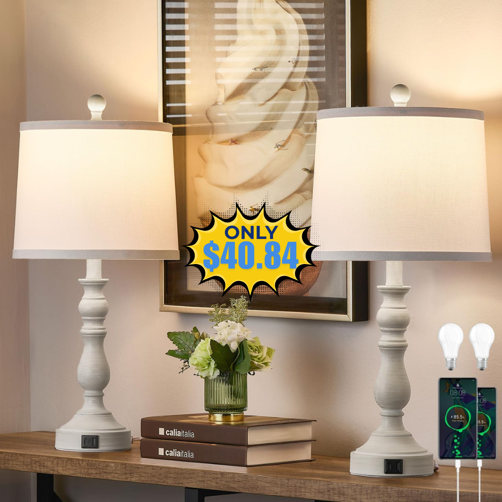 23” Farmhouse Table Lamps Deal: Save 28%