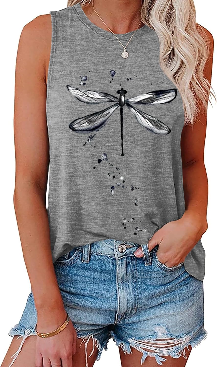 Hount Summer Tank Top for Women Cute Casual Sleeveless Shirt deal at Amazon