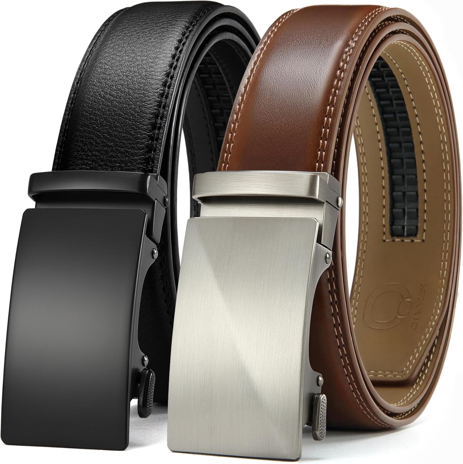 CHAOREN Leather Ratchet Belt Men 2 Pack - Customizable Fit,  deal at Amazon