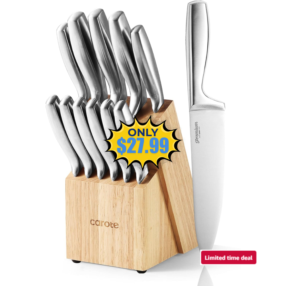 CAROTE 12-Piece Knife Set Deal: Save 50%
