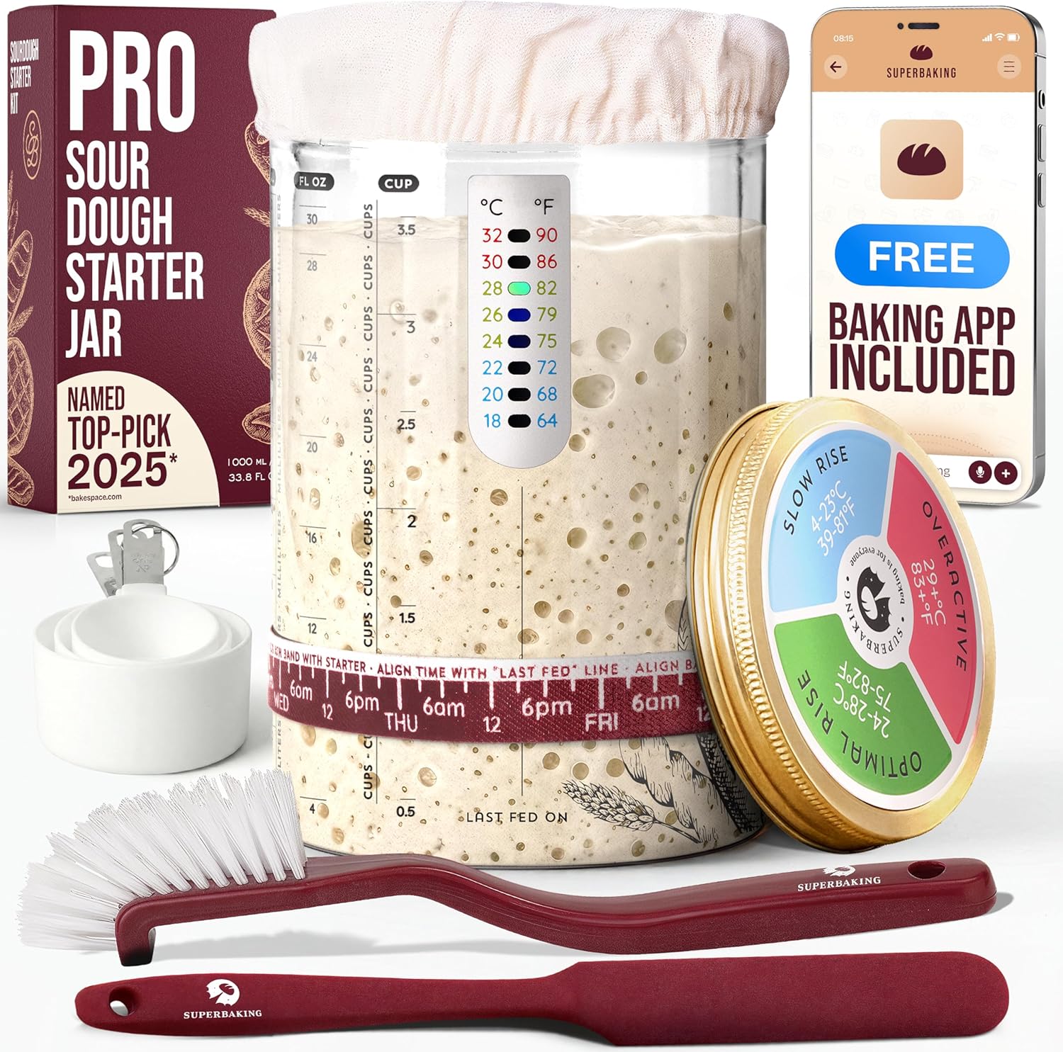 Superbaking Sourdough Starter Jar, Beginner Sourdough Starte deal at Amazon