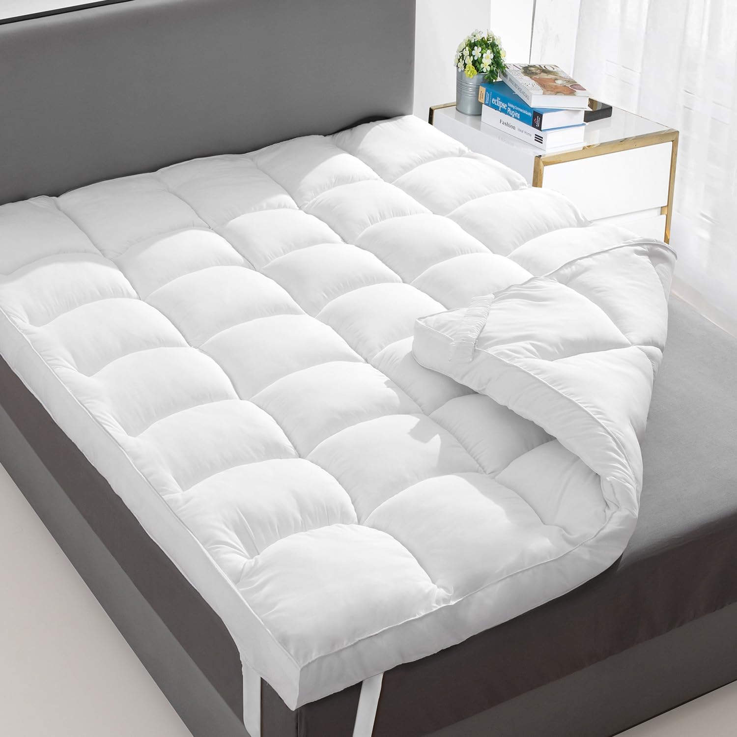 Extra Thick Fitted Mattress Topper - Twin Size | Soft & Cool deal at Amazon