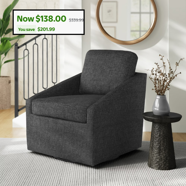 Modern Swivel Accent Chair Deal at Walmart: Save $201.99