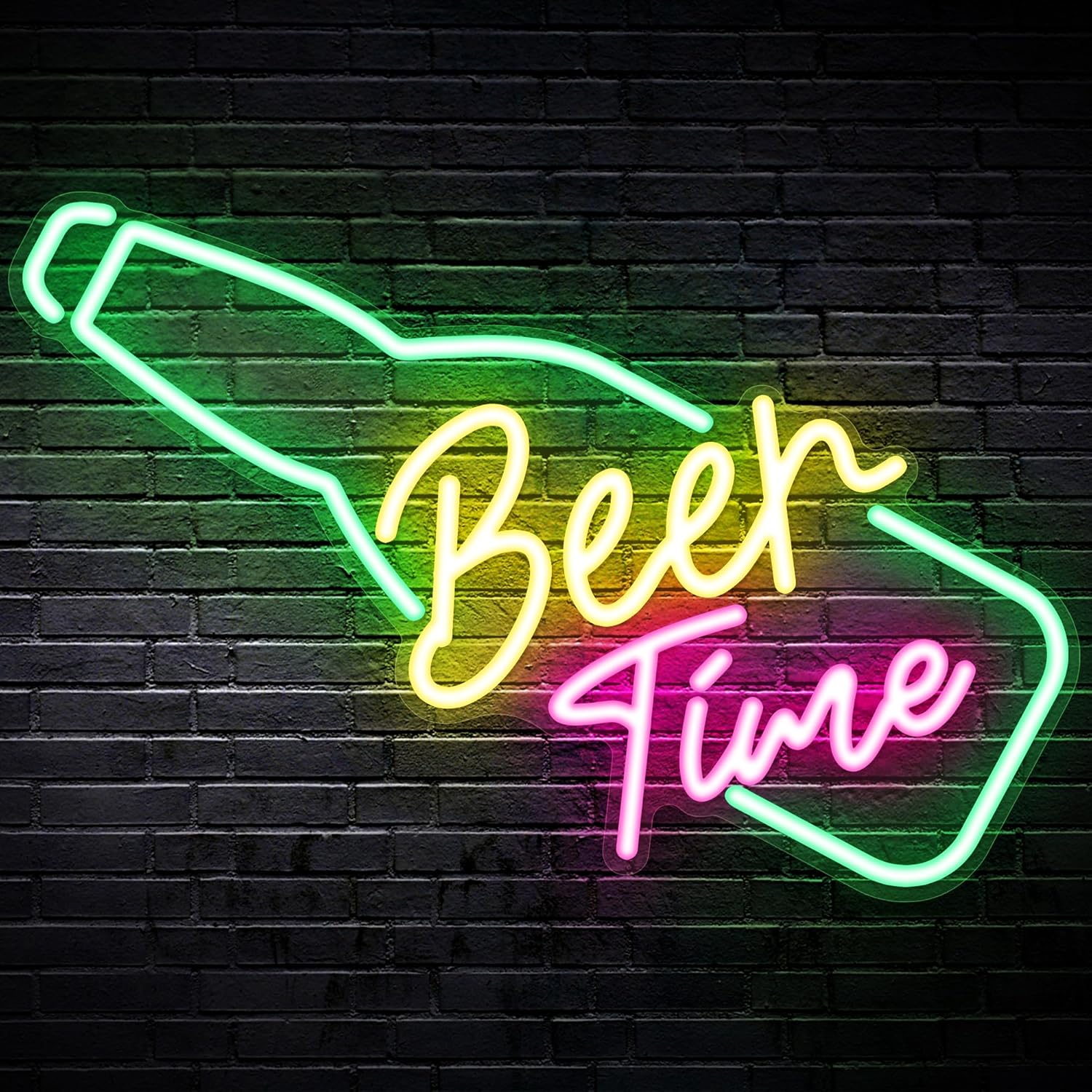 Kavaas Beer Time Beer Neon Sign 16.9" x 7.6", Neon Beer Sign deal at Amazon