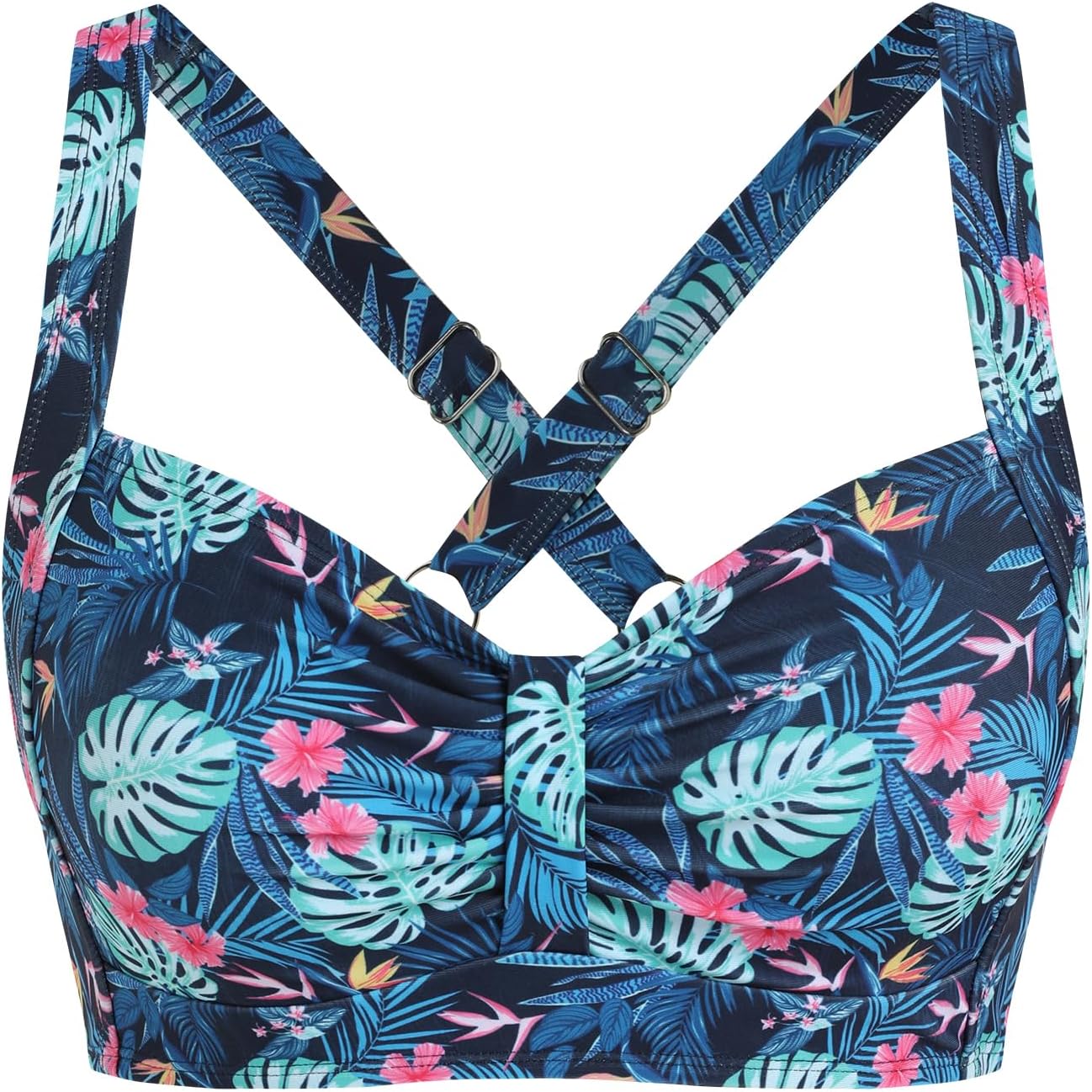 ZAFUL Women Bikini Top Only-Supportive Swimsuit Tops Large B deal at Amazon