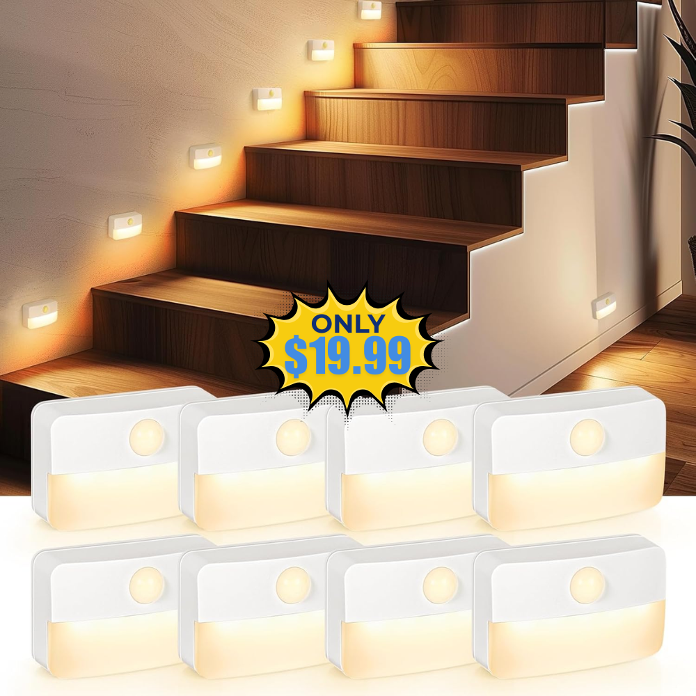 Guankai 8 Pack Motion Sensor Stair Light Deal: Save 17%