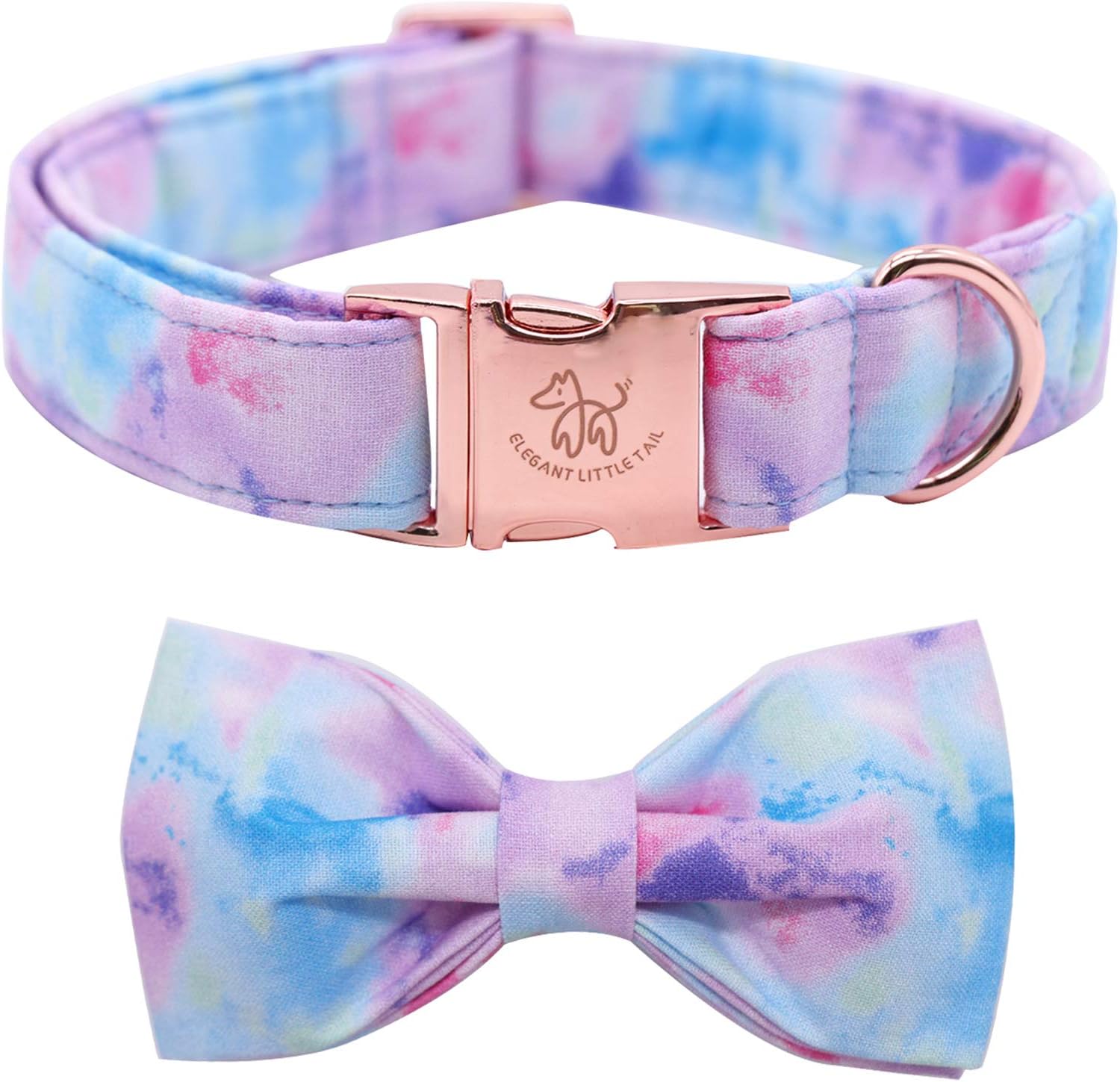 Elegant little tail Dog Collar with Bow, Colorful Pattern So deal at Amazon