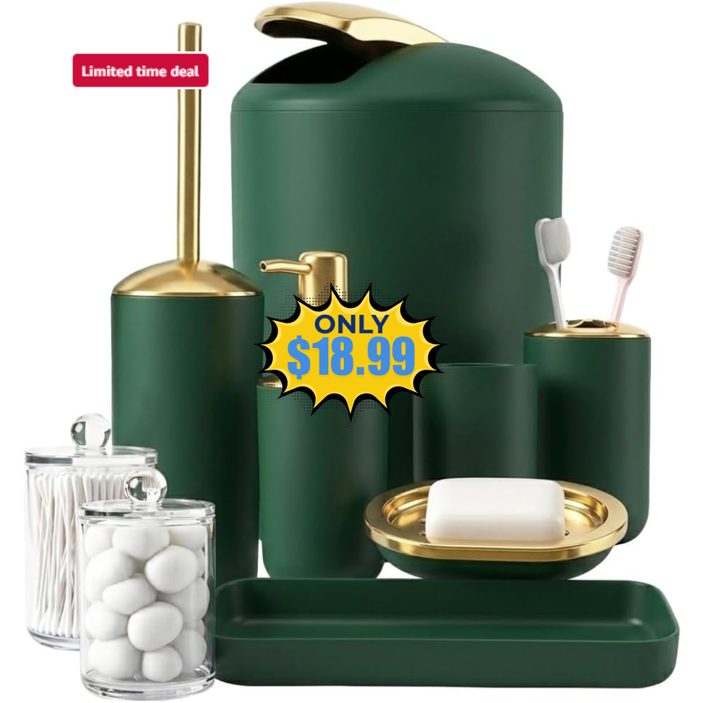 Green Bathroom Accessories Set Deal: Save 50%