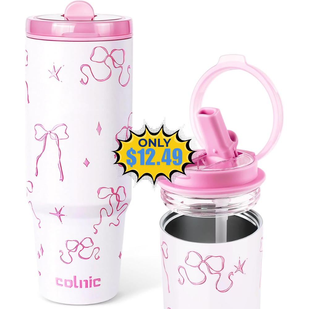 30 oz Pink Bow Tumbler Deal: Save with Promo Code