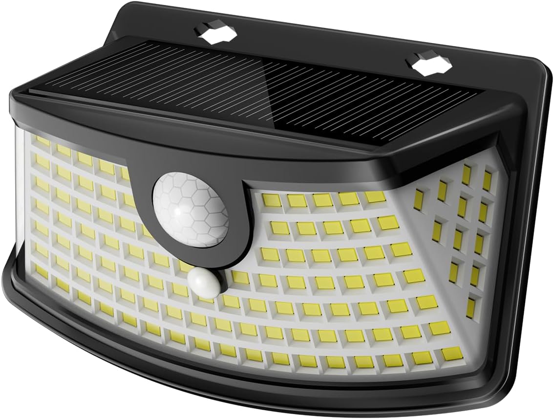Aootek New Solar Motion Sensor Lights 120 LEDs with Lights R deal at Amazon