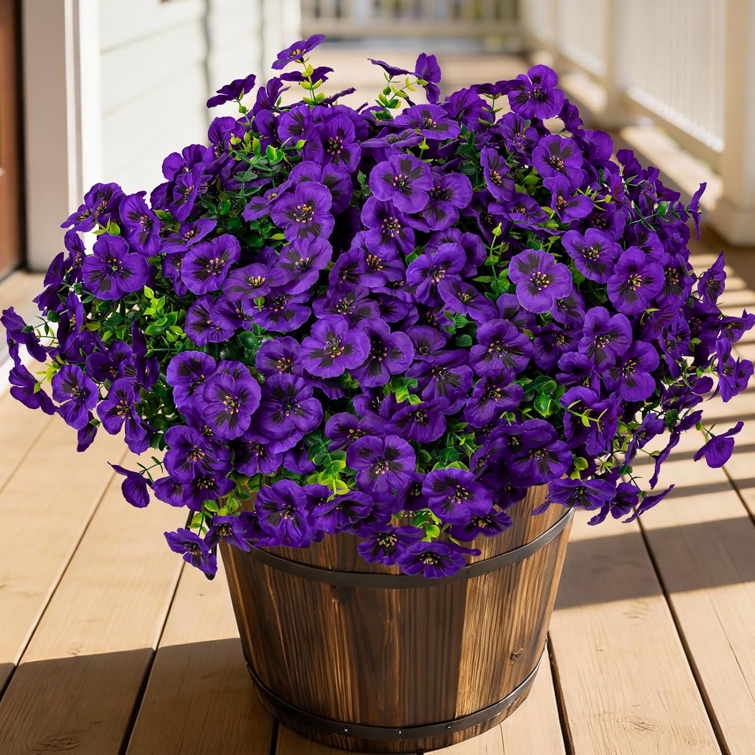 24 Pcs Artificial Fake Pansy Flowers for Outdoor,Faux Silk P deal at Amazon