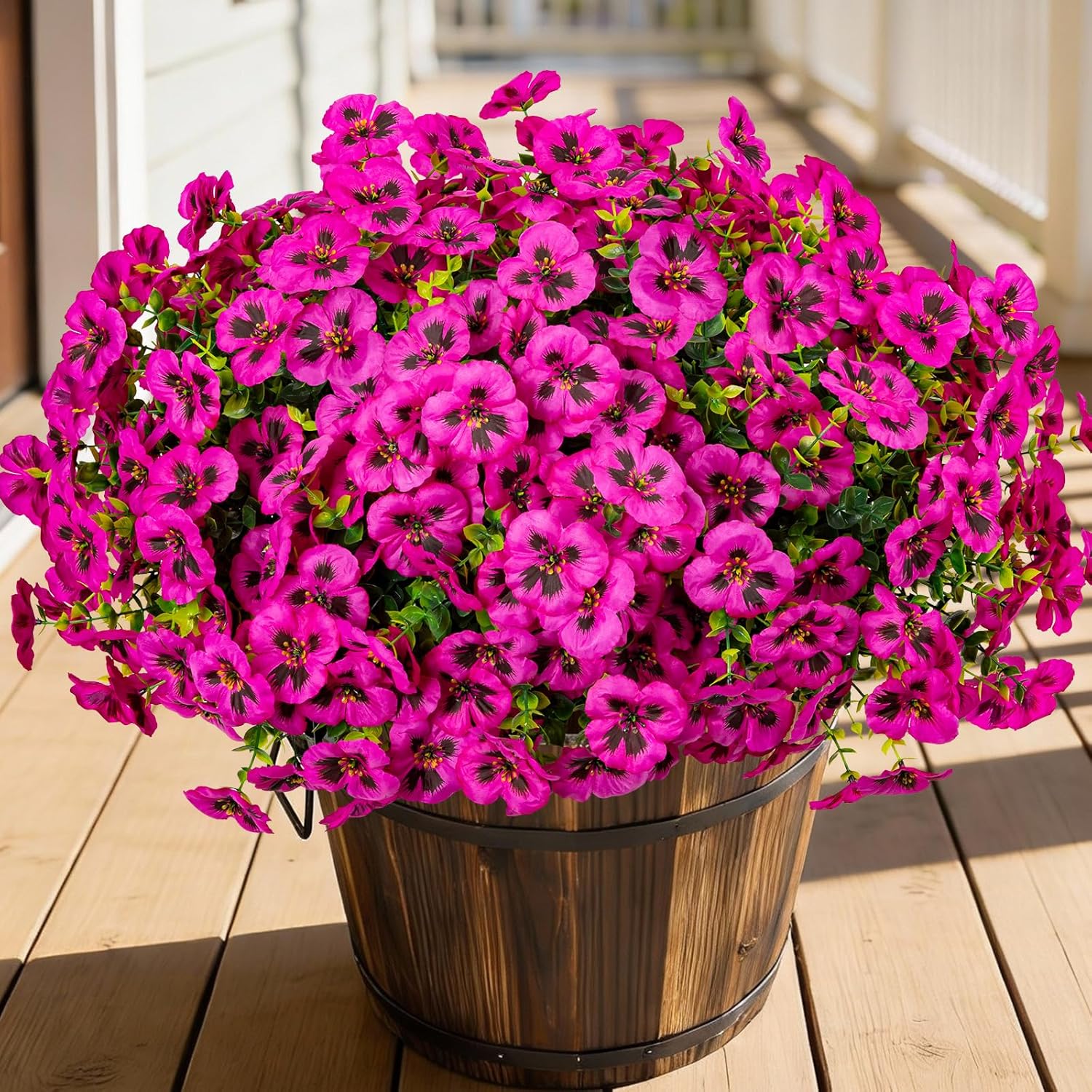 StyleNest 24 Pcs Artificial Fake Pansy Flowers for Outdoor,F deal at Amazon