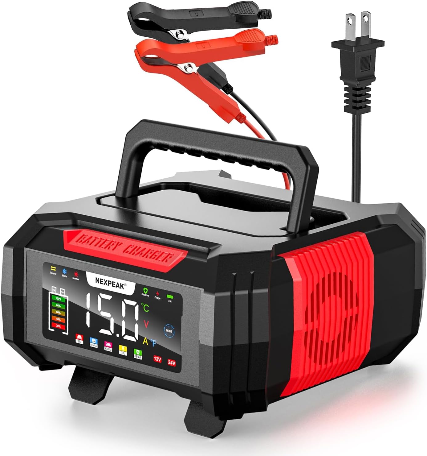 NEXPEAK 15A Battery Charger, Trickle Charger 12V/24V Car Bat deal at Amazon