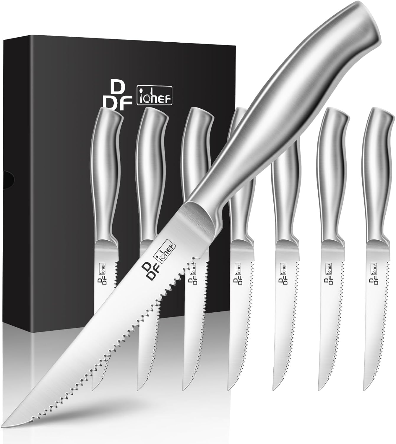 DDF iohEF Steak Knife Set, 8 Piece Steak Knife, High Carbon deal at Amazon