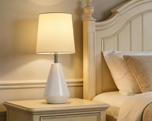 15.5″ Ceramic Bedside Lamp with Fabric Shade Deal