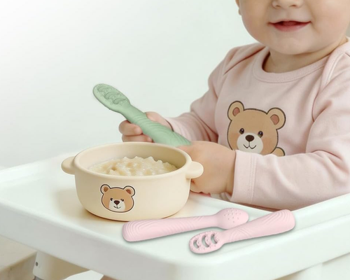 6 Pack Silicone Self Feeding Baby Spoons Deal