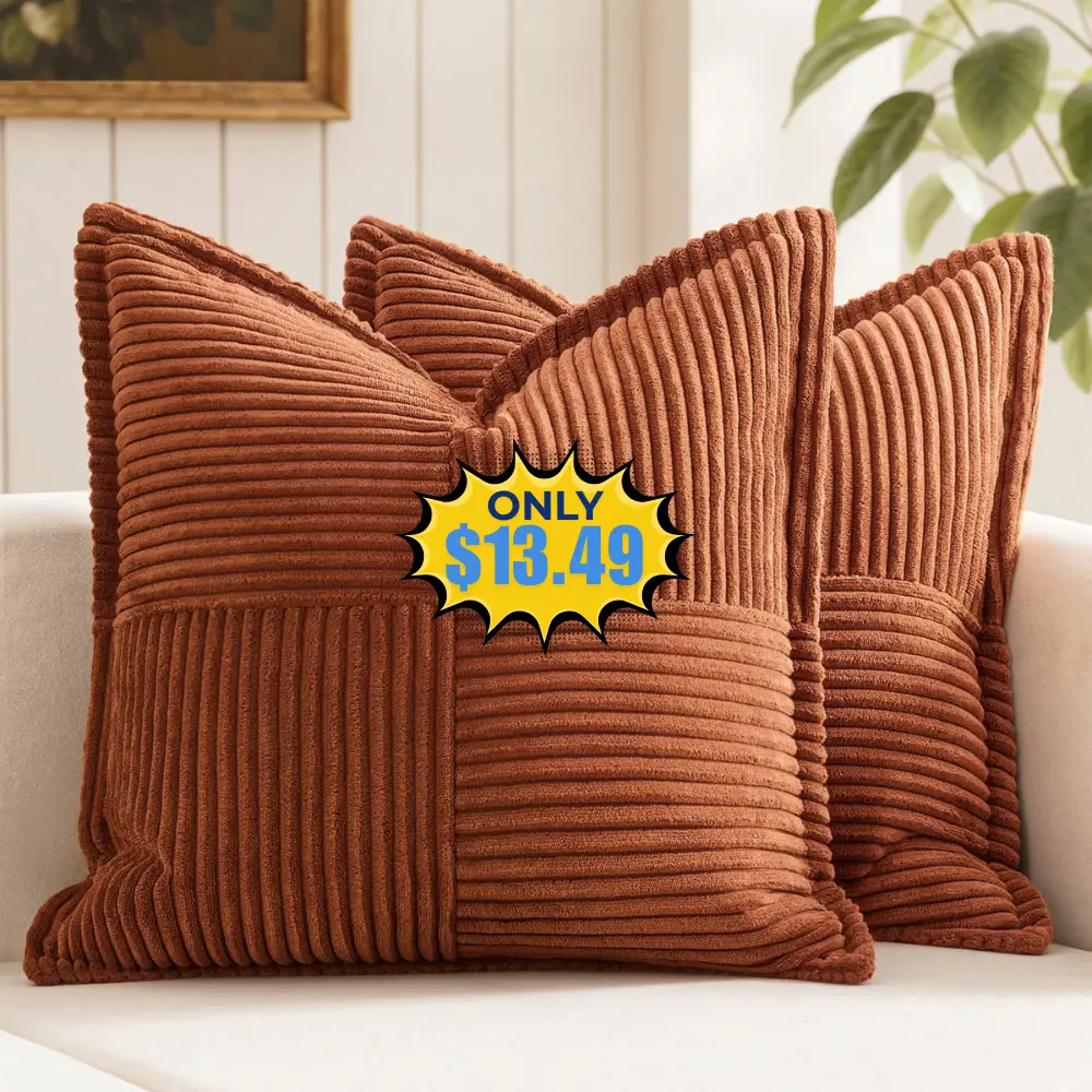 MIULEE Dark Rust Throw Pillow Covers Deal: Save 16%