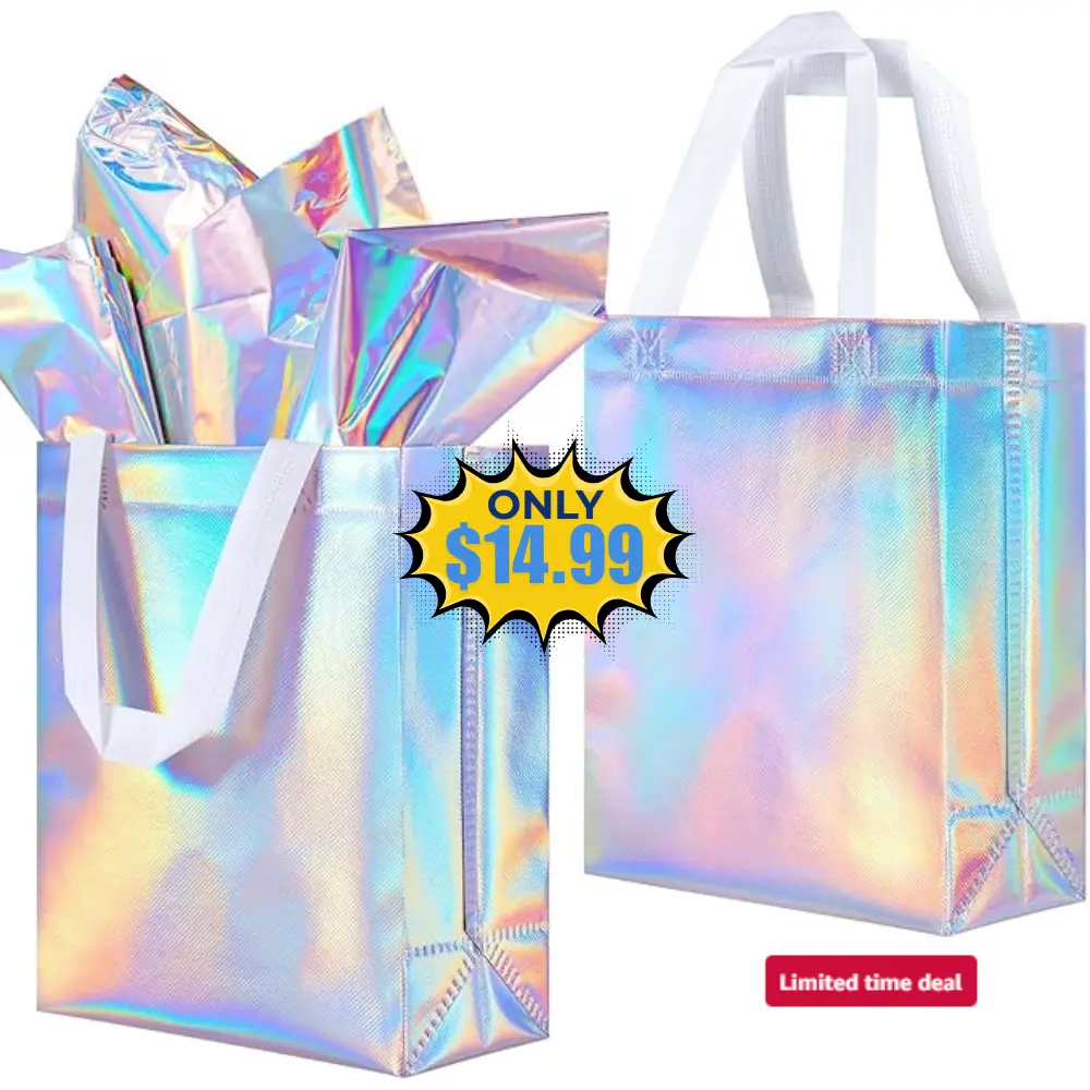Lzerking 50-Pack Reusable Gift Bags Deal: Save 50%