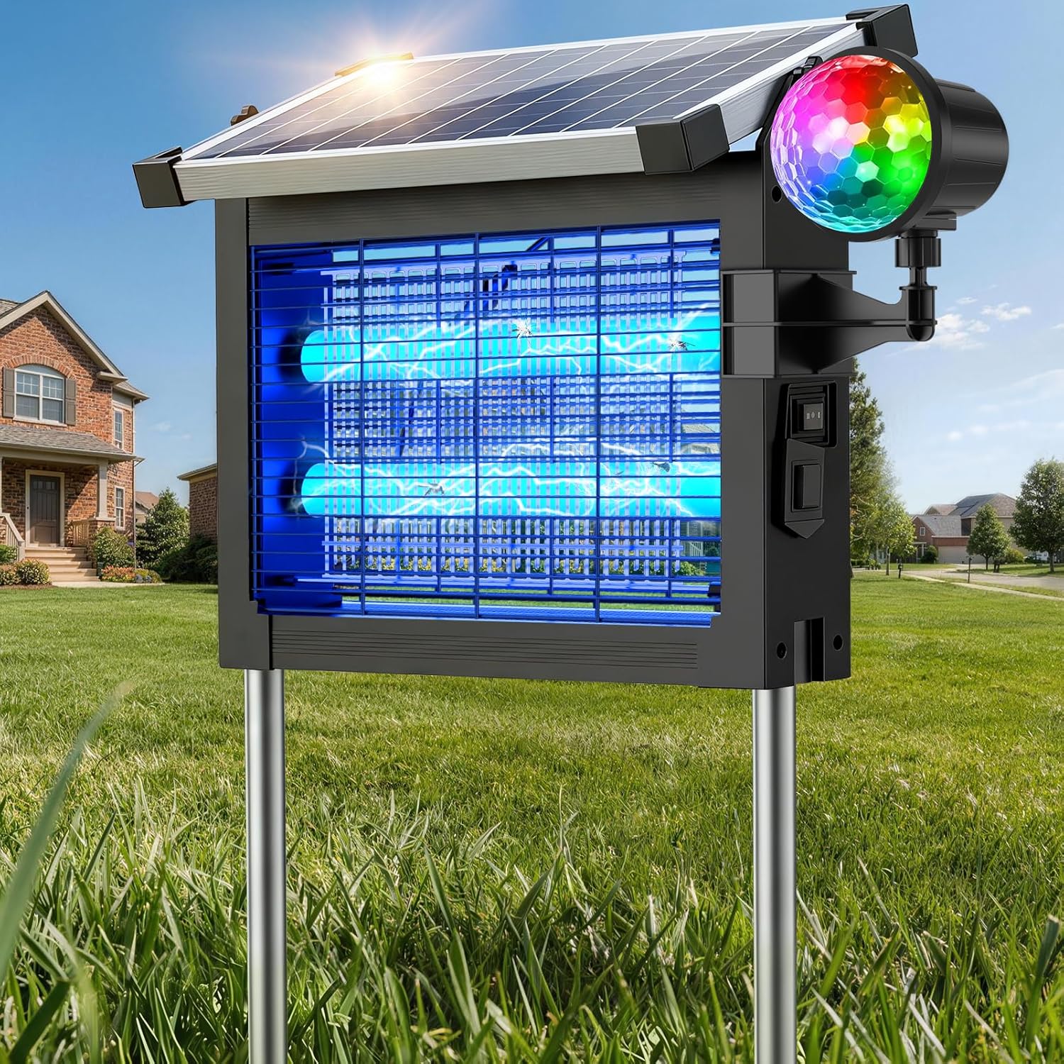 Zechuan Solar Bug Zapper Outdoor, 4500V Electric Mosquito Za deal at Amazon