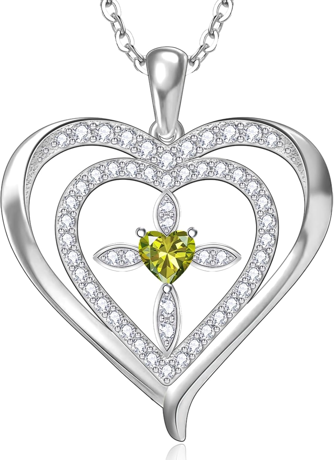 RIVIKO 925 Sterling Silver Cross August Birthstone Necklace deal at Amazon