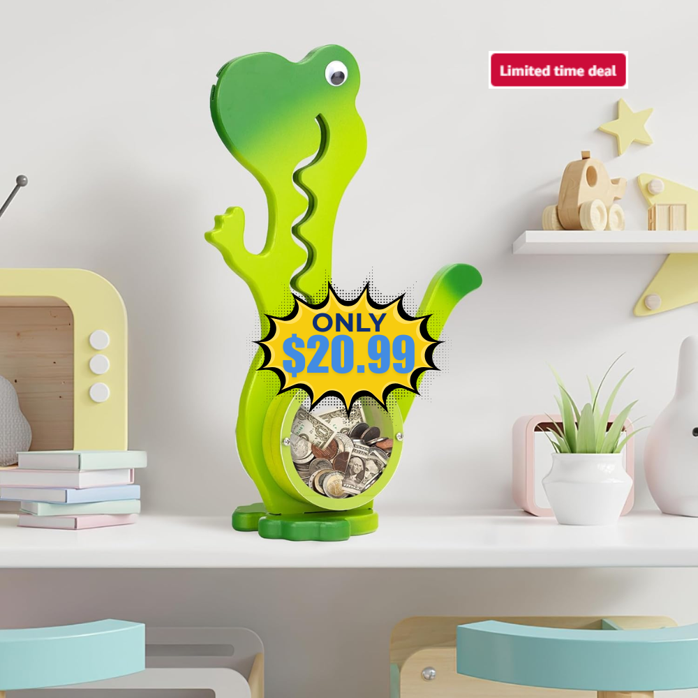 Wooden Dinosaur Piggy Bank Deal: Save 30%