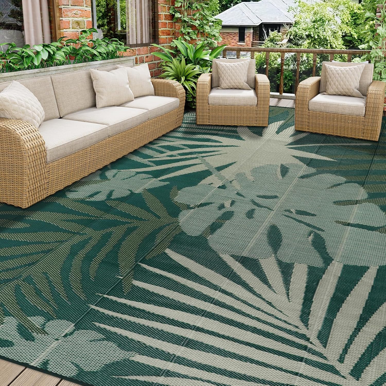 Homcomoda Outdoor Rugs 8’x10’ Waterproof Reversible Patio Ru deal at Amazon