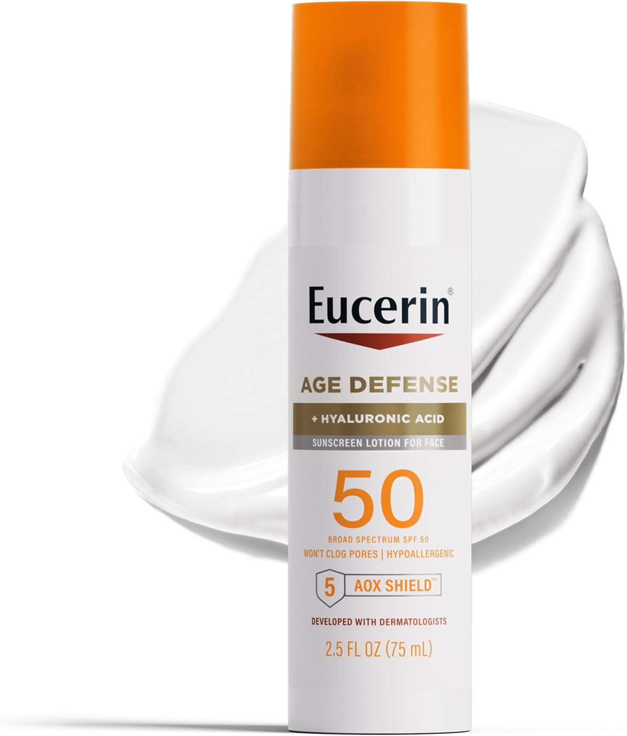 Eucerin Sun Age Defense SPF 50 Face Sunscreen Lotion with Hy deal at Amazon