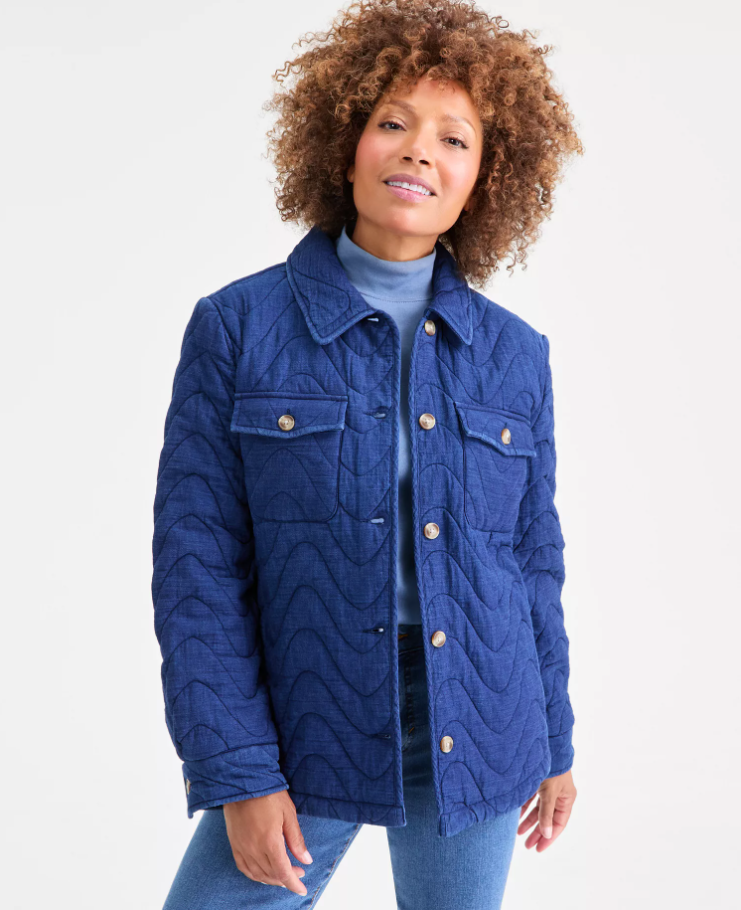 Style & Co Women’s Cotton Quilted Shacket Deal at Macy’s: Save $49.75