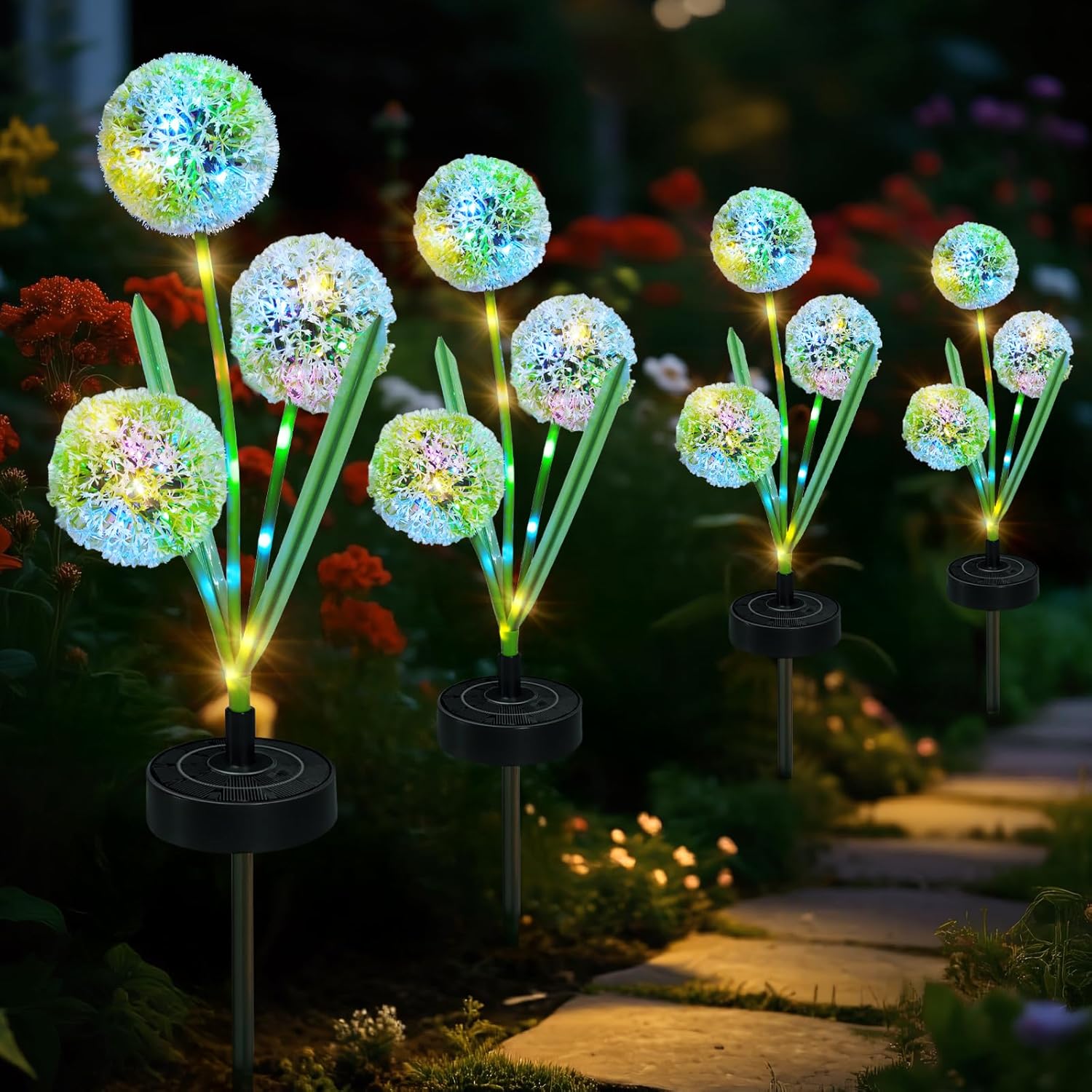 Freshaction Upgraded Solar Garden Lights, 4 Pack Outdoor Sol deal at Amazon