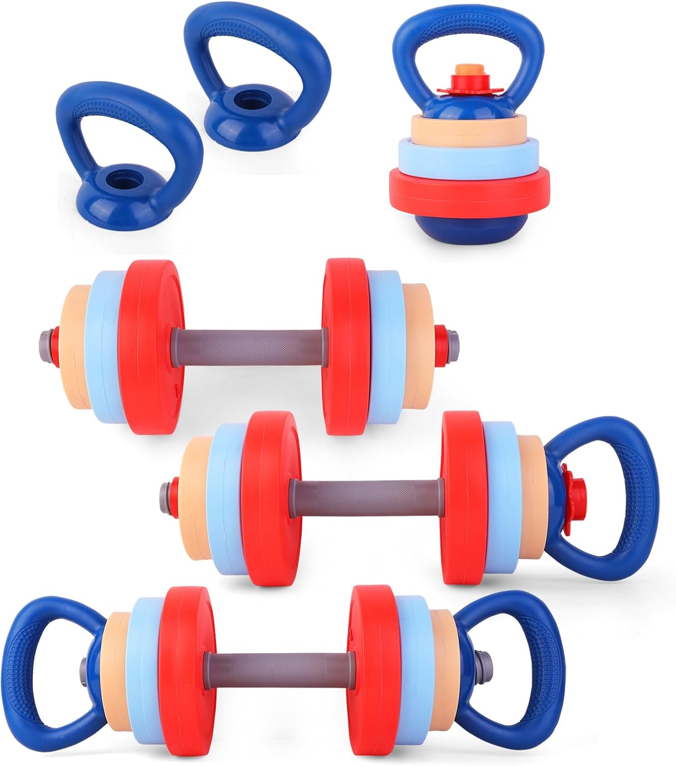 Kasebro Kids Exercise Equipment With 2 Dumbbells and Kettleb deal at Amazon