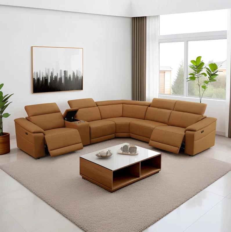 6-Piece 119″ Upholstered Power Reclining Sectional Deal at Wayfair: Save $1,060