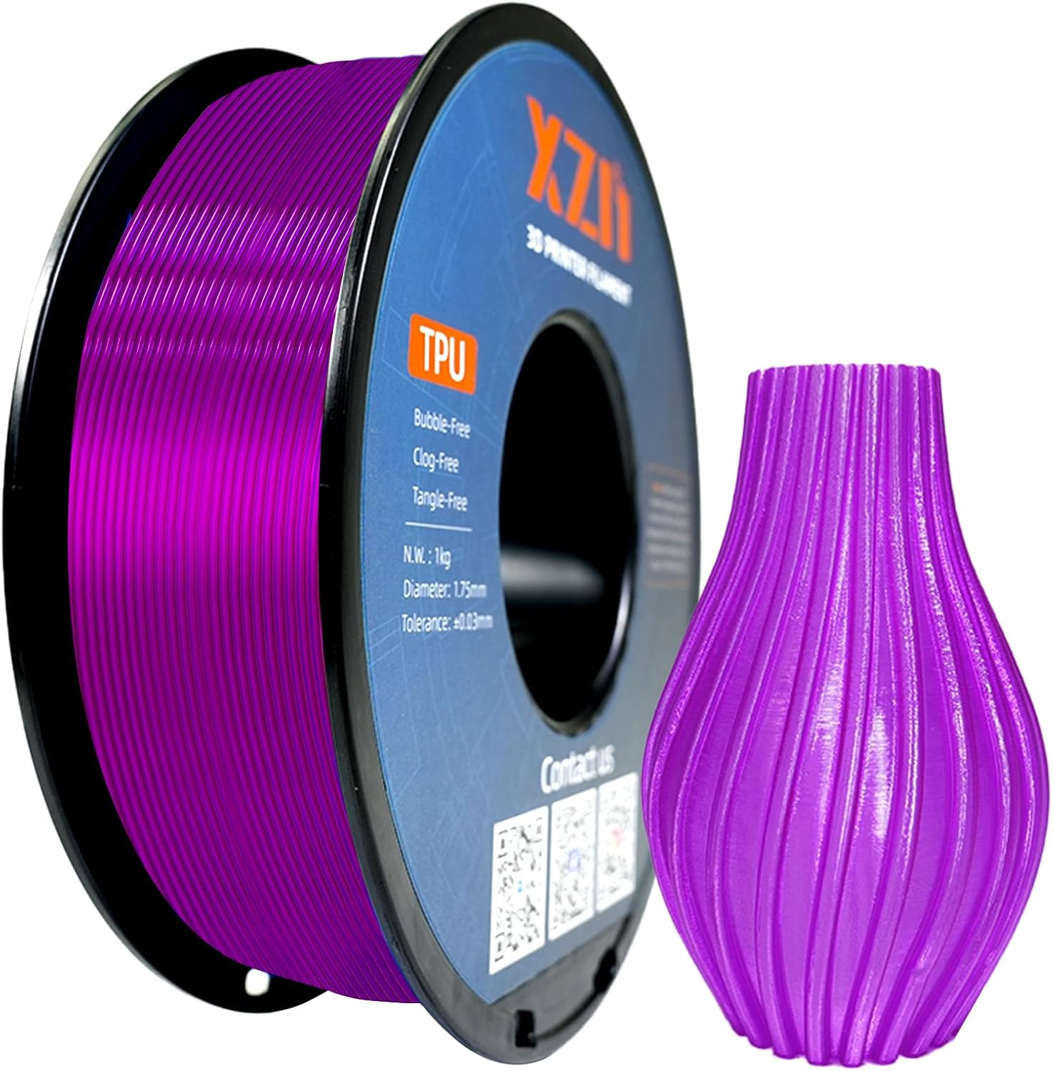 XZN TPU 95A Filament 1.75mm, Soft 95A Flexible 3D Printer Fi deal at Amazon