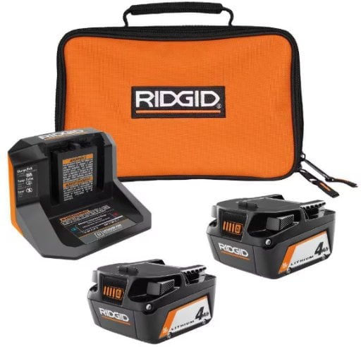 Home Depot Home Pick: Ridgid 18V Lithium-Ion (2) 4.0 Ah Batt deal at Home Depot