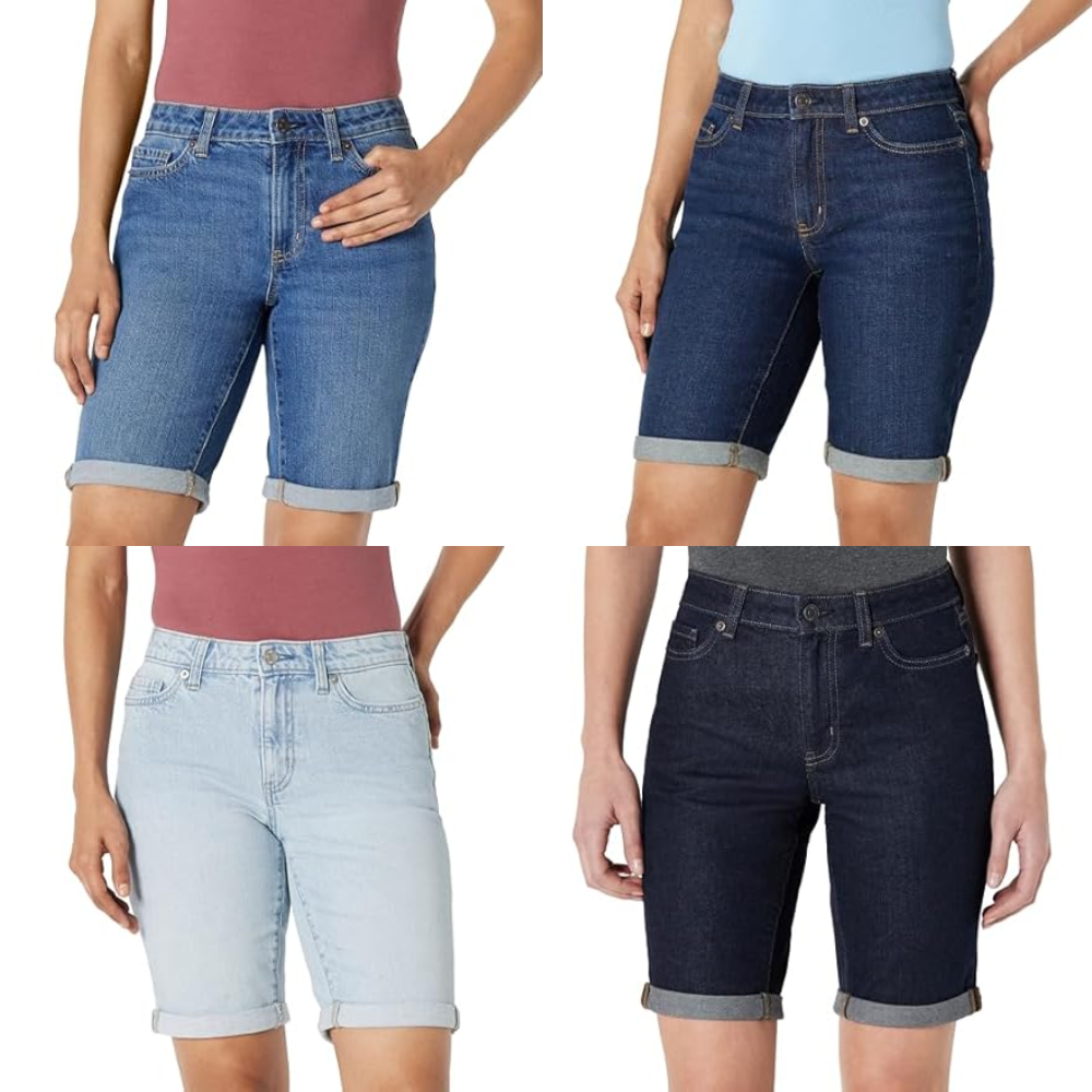 Amazon Essentials Women Slim-Fit Bermuda Jean Short Deal: Save 56% at Woot