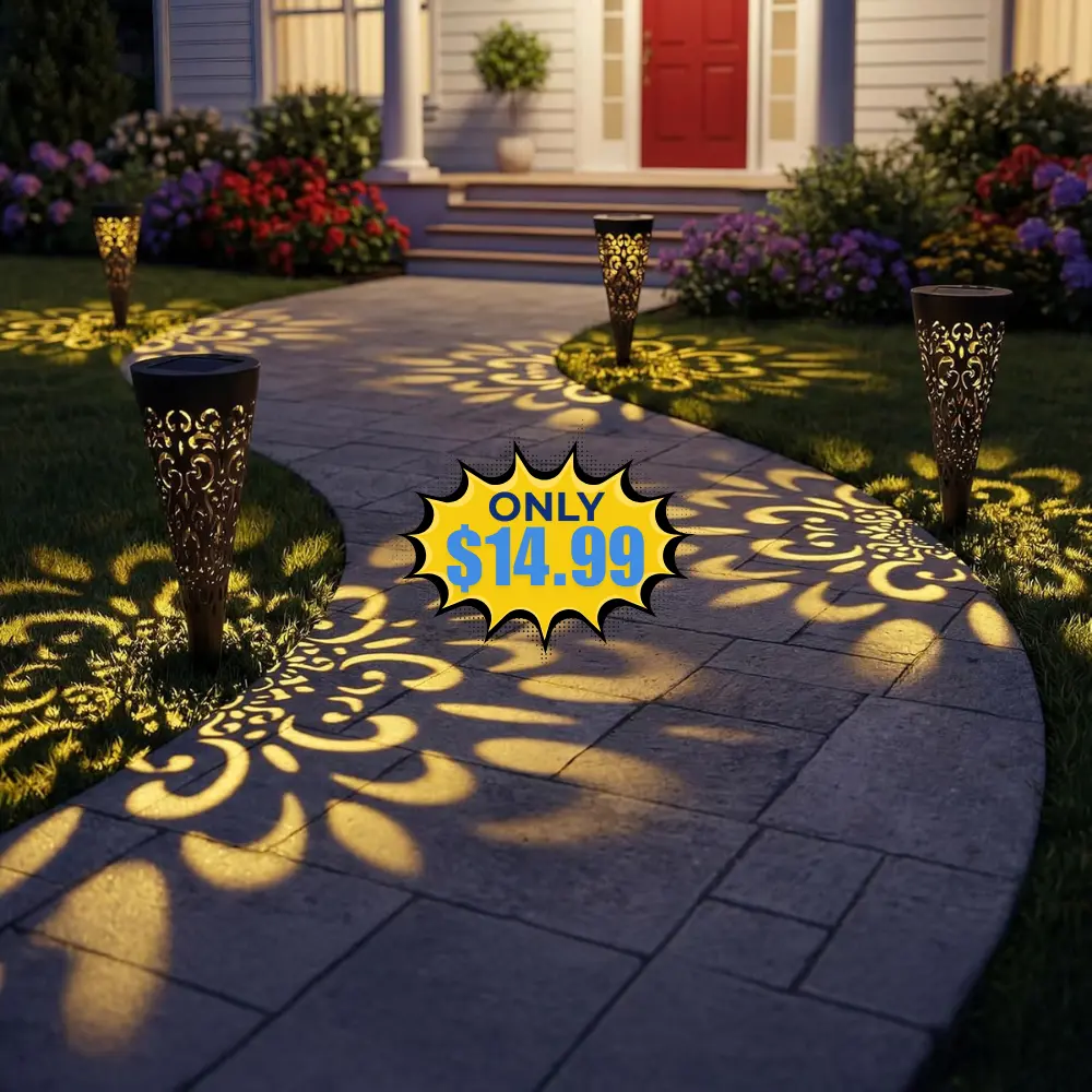 4 Pack Hollow Out Solar Lights Outdoor Promo: Save with F55YLTEQ