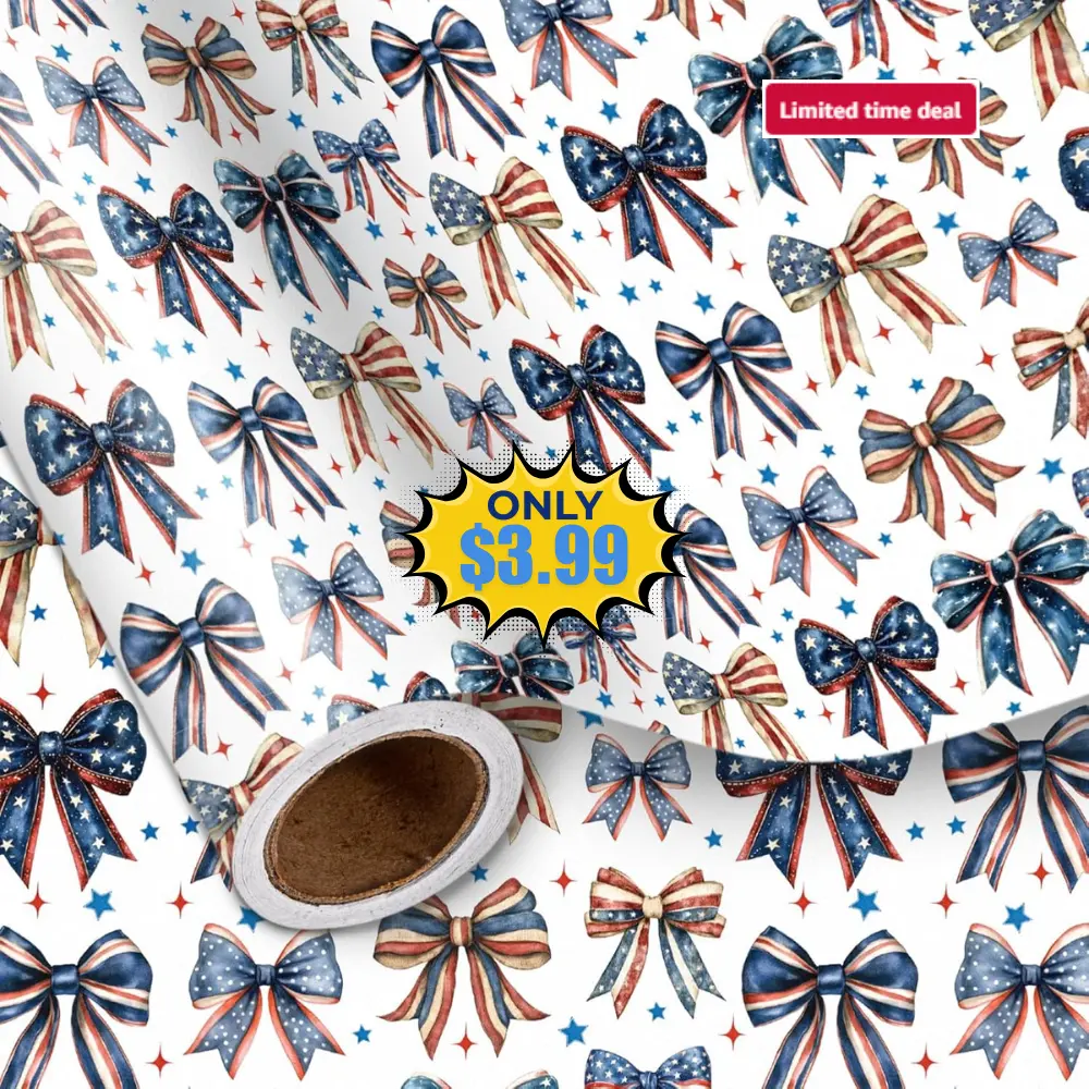 4th of July Bow Wrapping Paper Roll Deal: Save 60%