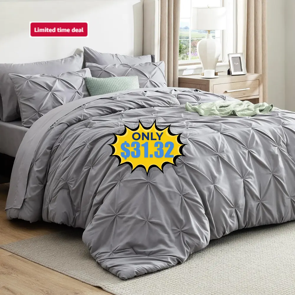 Bedsure Queen Comforter Set Grey Deal: Save 48%