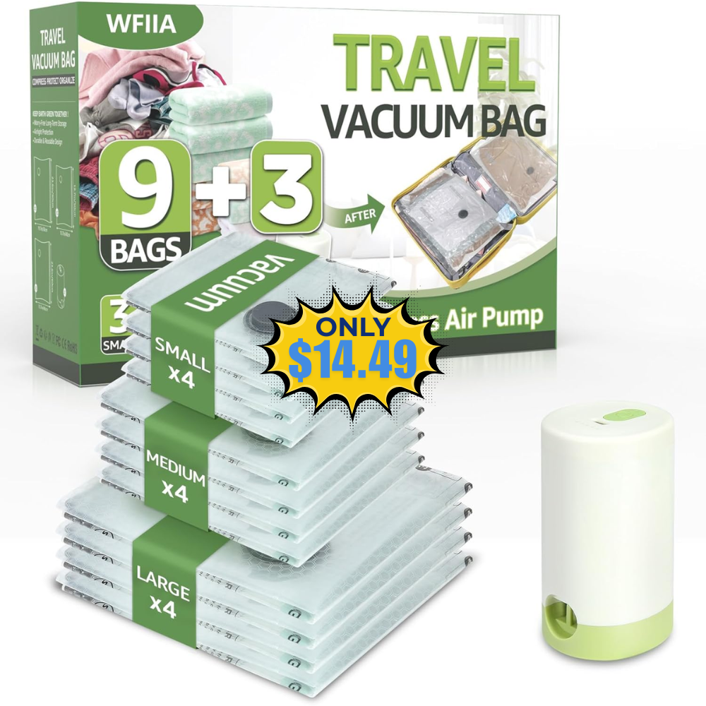 12 Packs Travel Vacuum Bags Sale: Save 50%
