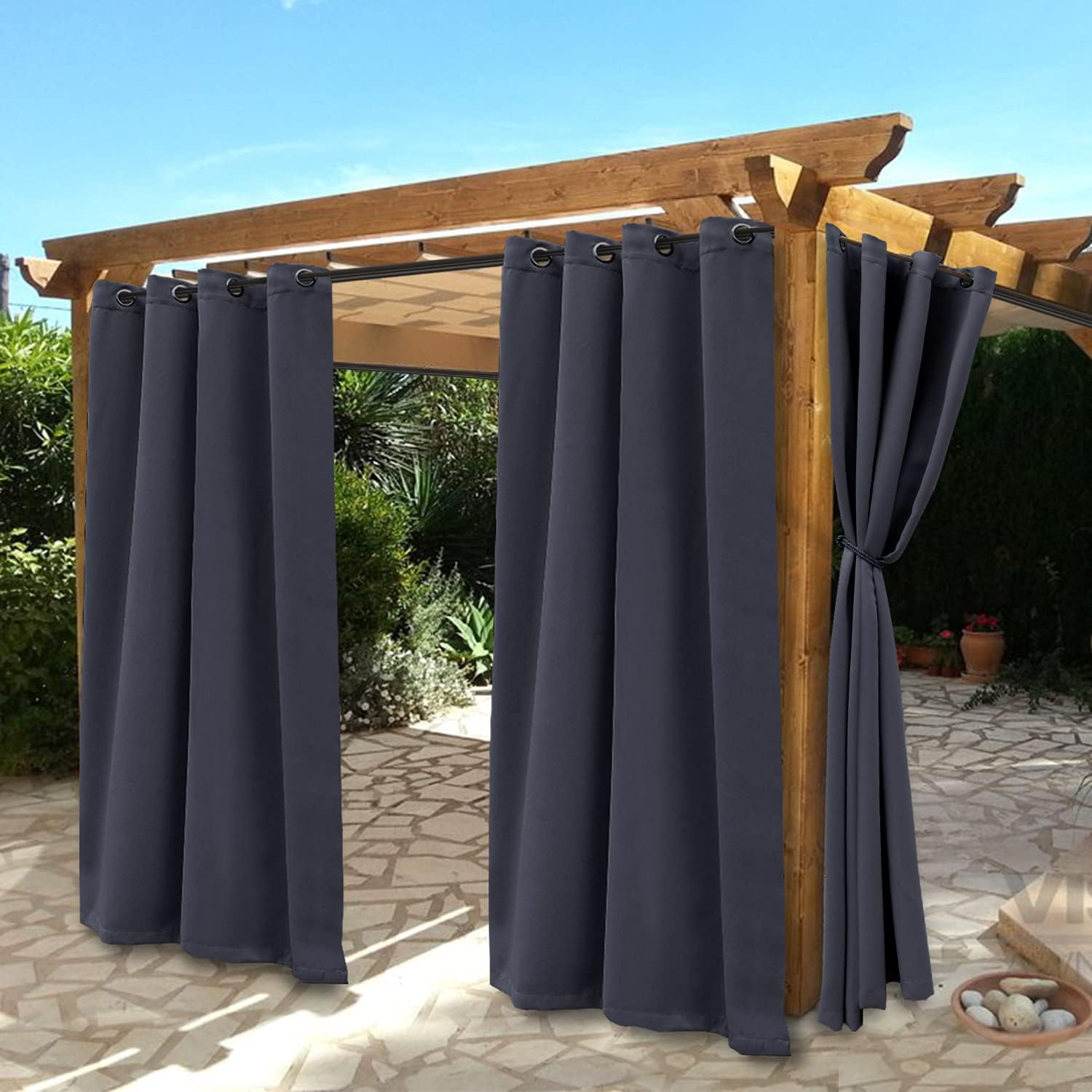 BONZER Waterproof Indoor/Outdoor Curtains for Patio - Therma deal at Amazon