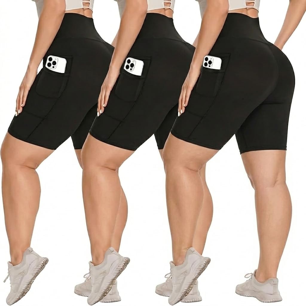 Syrinx Plus Size Shorts for Women – Biker Shorts Women Worko deal at Amazon