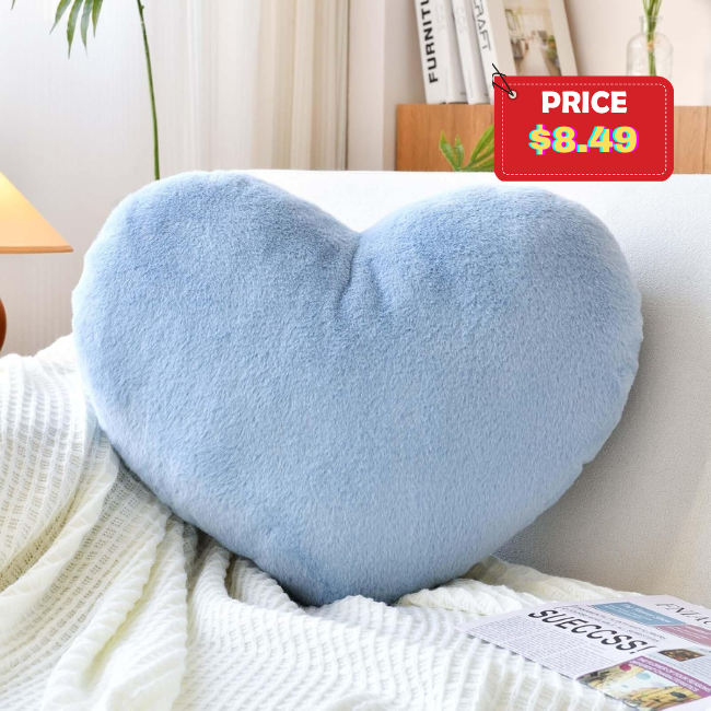 Dusty Blue Heart Pillows Deal: Save 47%