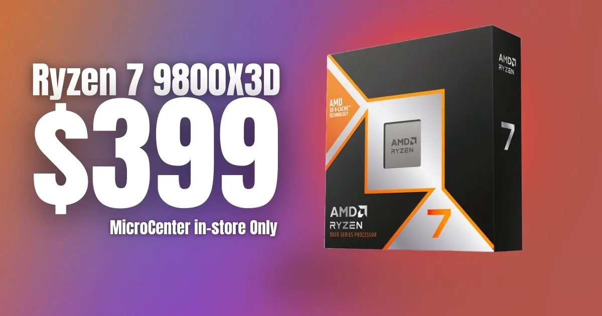 Microcenter In Store Only – AMD Ryzen 7 Only $399.99 at Micro Center